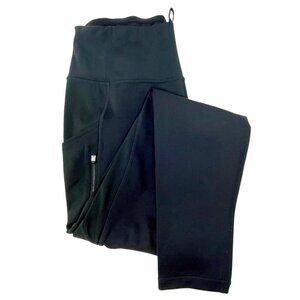NWOT Athleta Ultra High Rise Leggings Black Zipper Pockets Womens M Drawstring